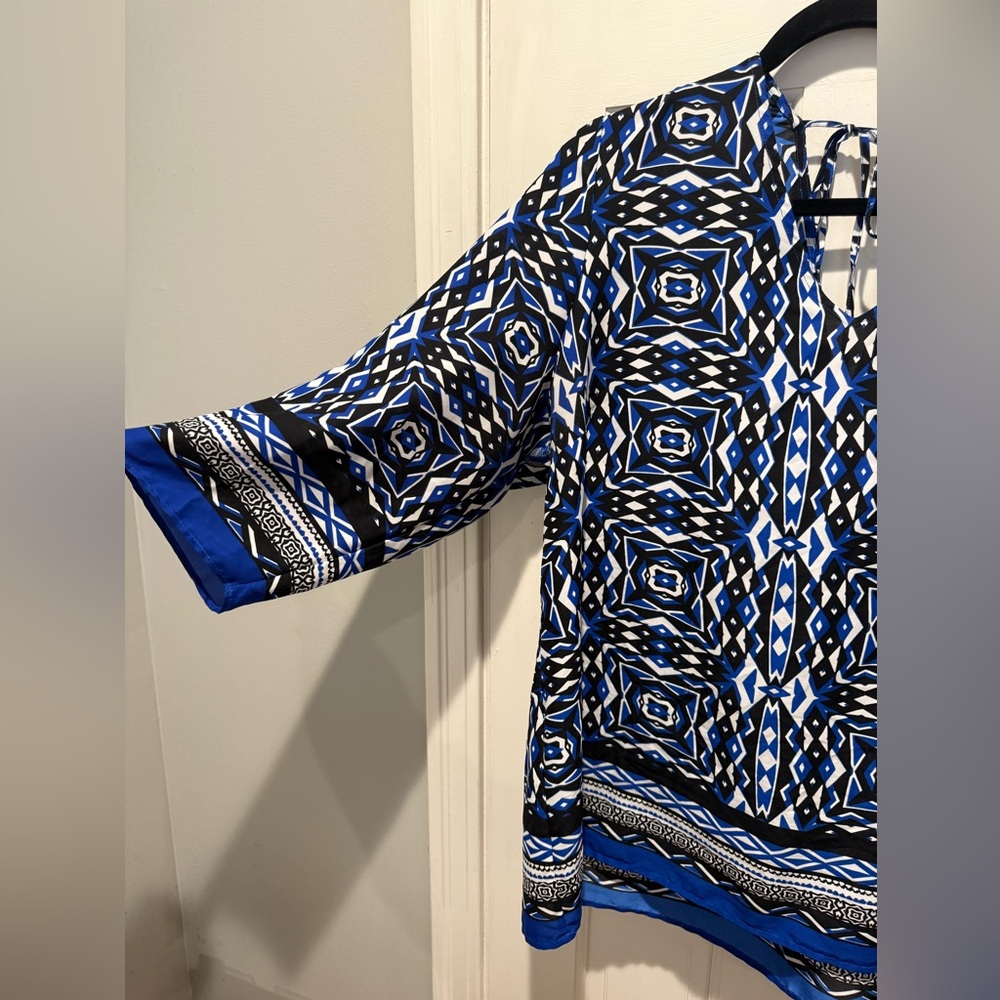 Chicos blue patterned blouse - image 2